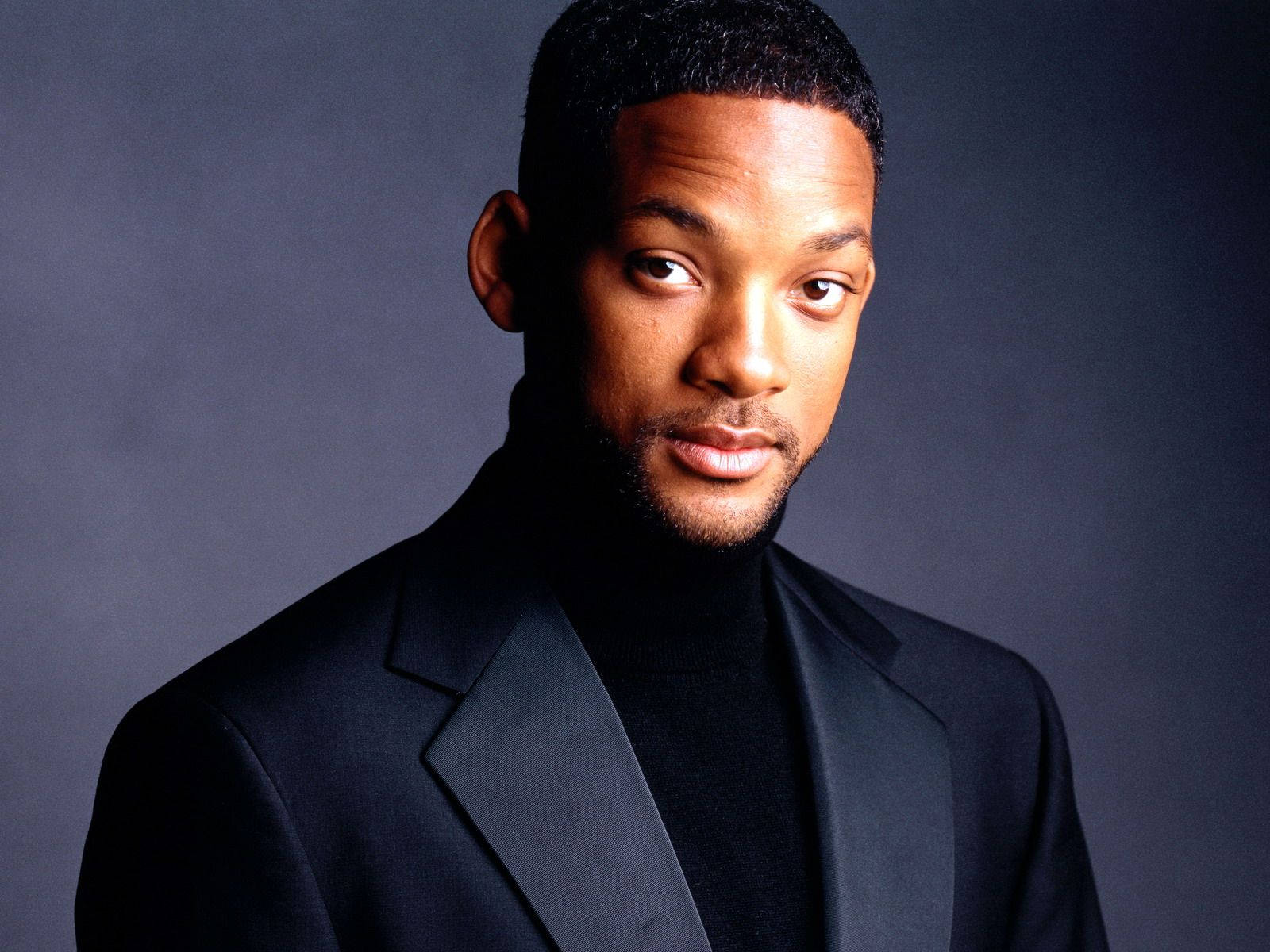 Will Smith In All Black Suit Background