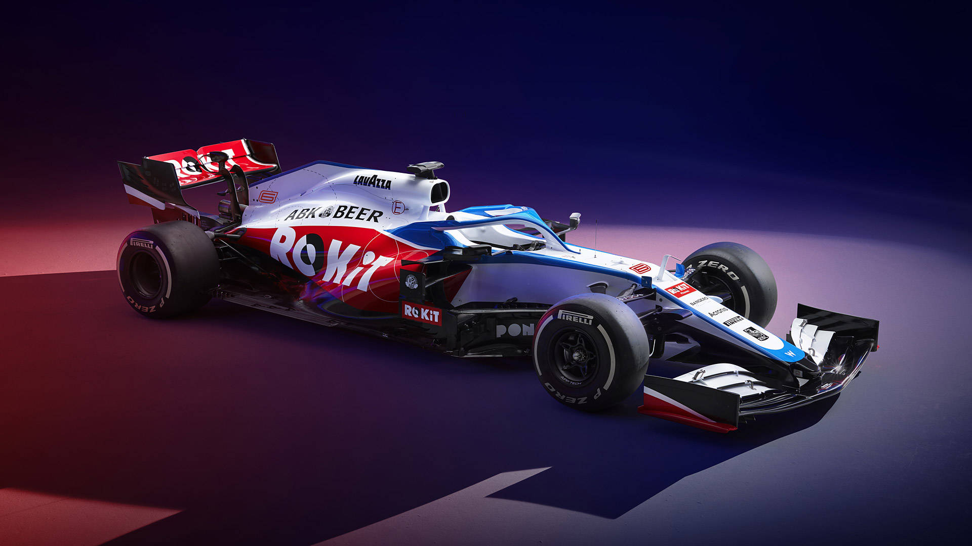 Williams F1 Car In A Dark Room Background