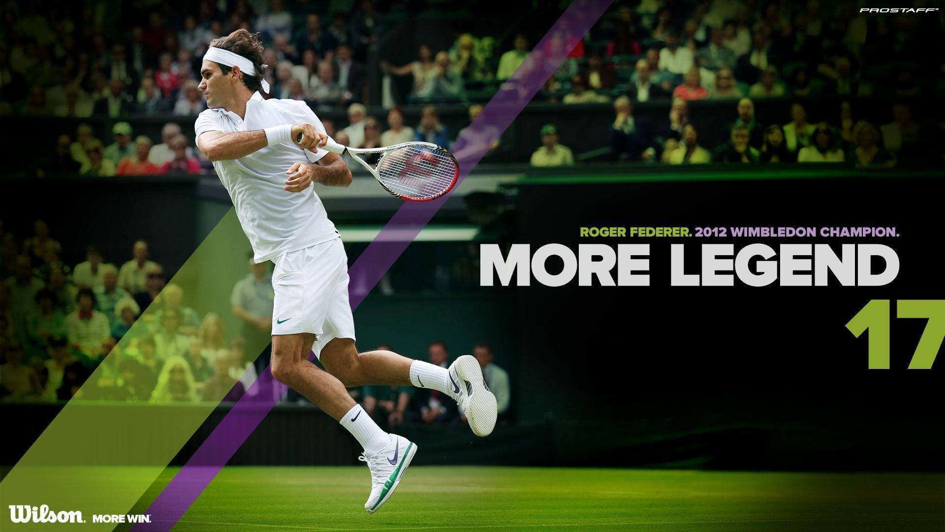 Wimbledon Champion Roger Federer Poster Background