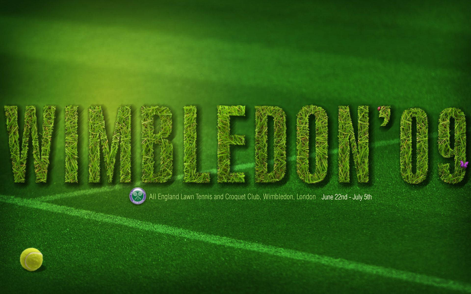 Wimbledon Lettering With Grass Design