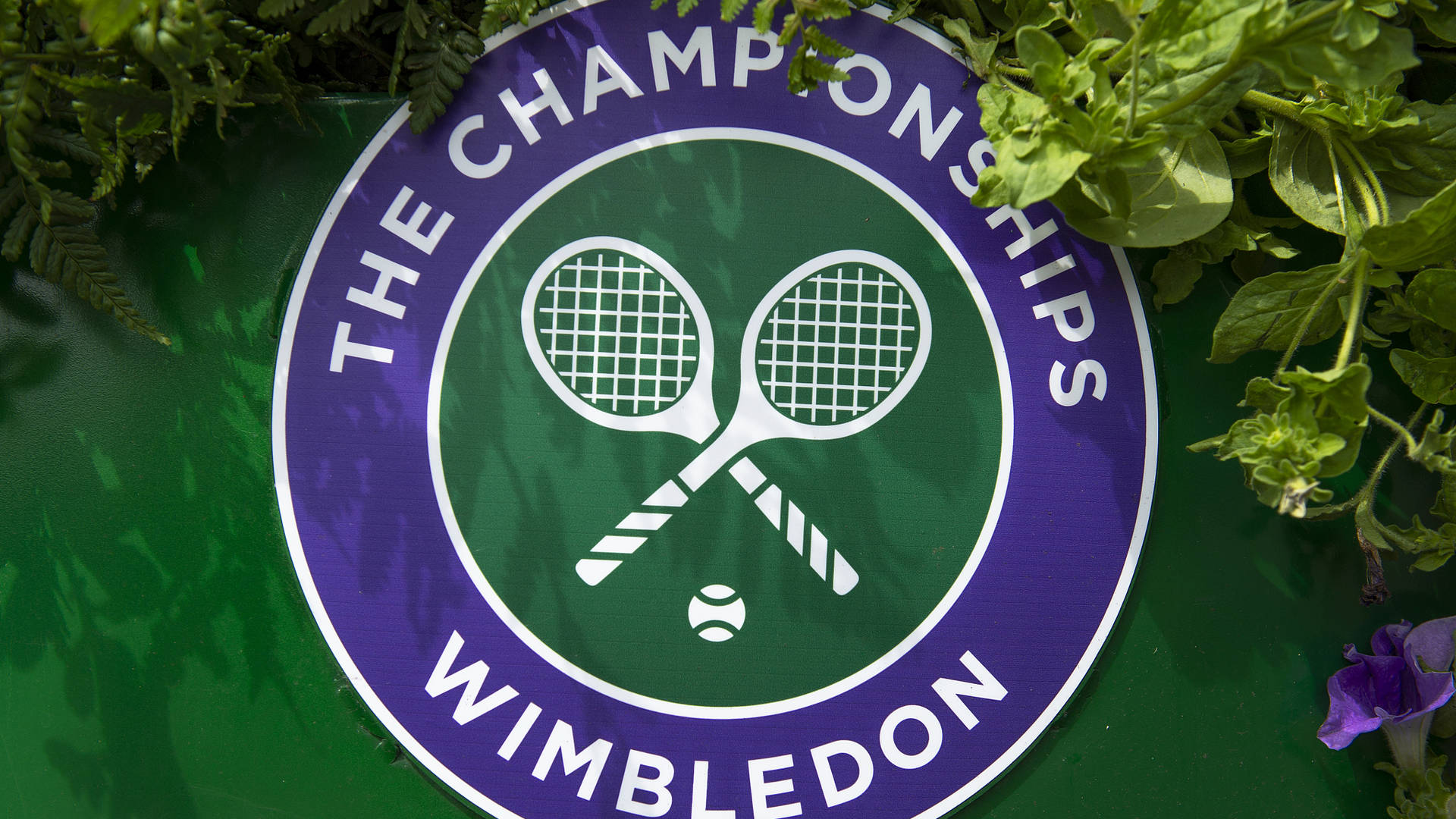 Wimbledon Logo With White Tennis Racket Background