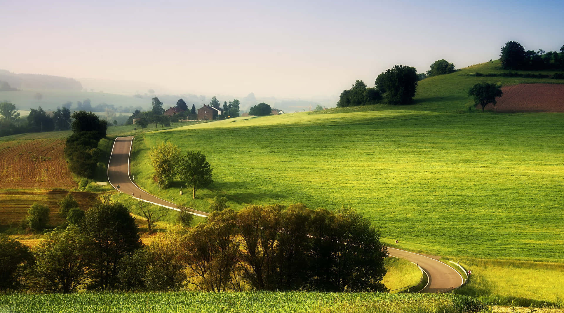 Winding Country Road 4k Ultra Hd Landscape Background