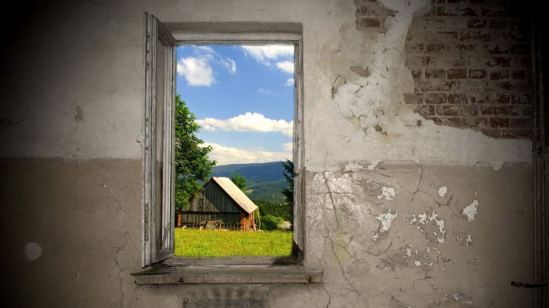 Window Grunge House Background