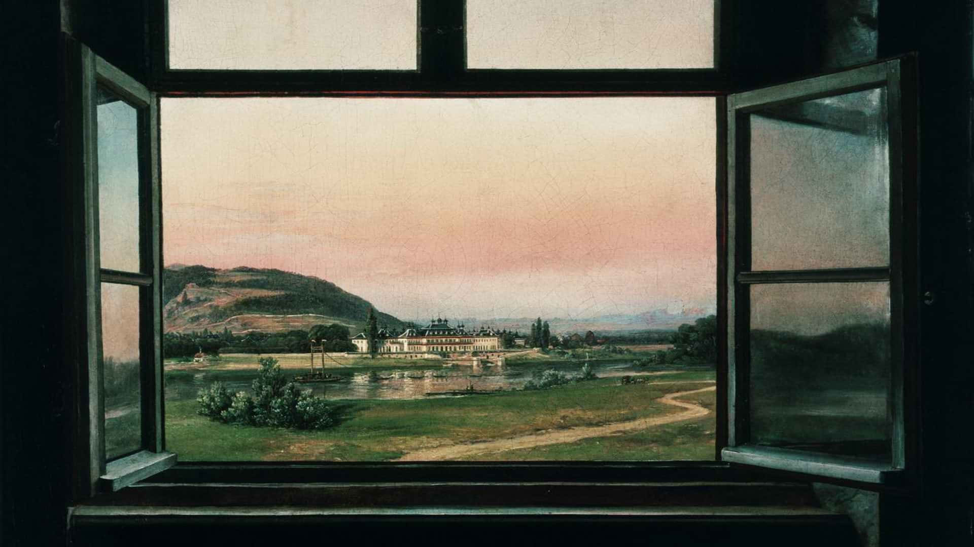 Window Pillnitz Castle Overlooking Background