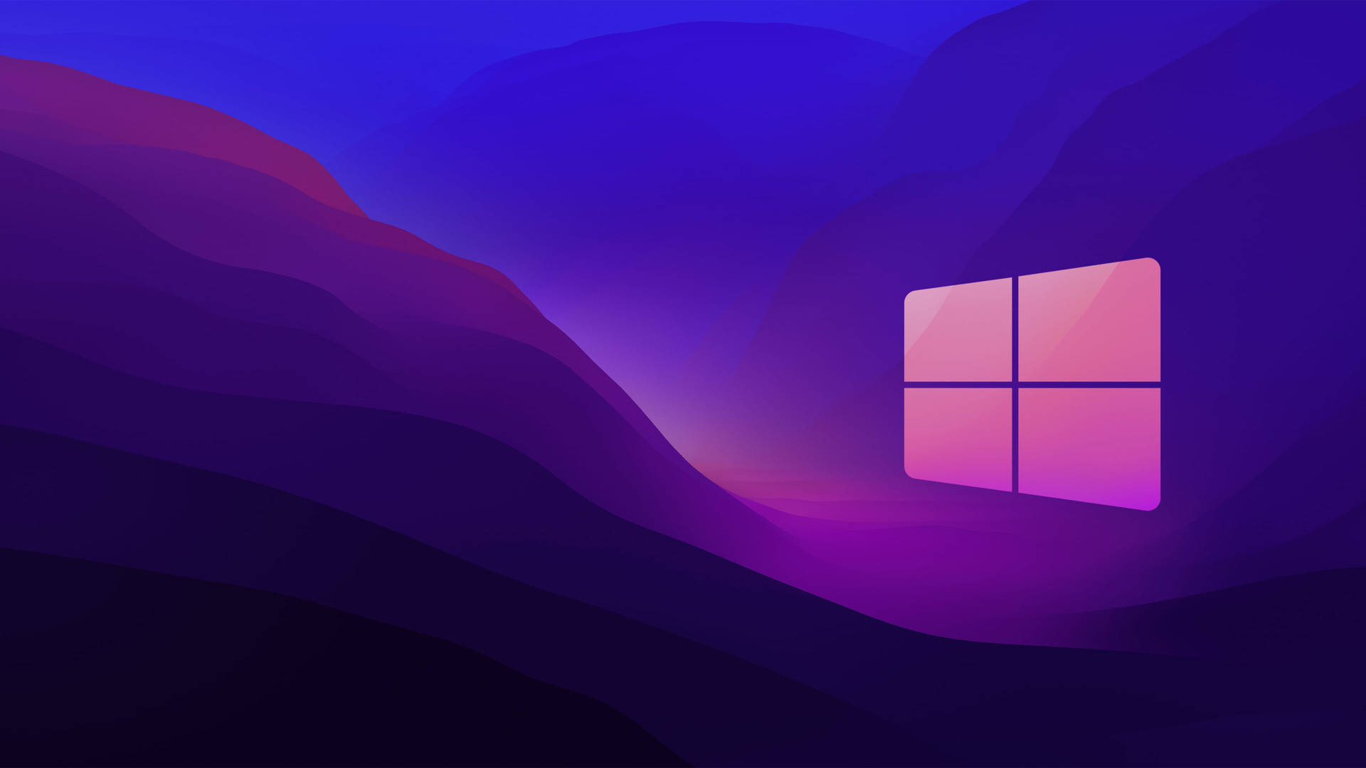 Windows 10 Purple Gradient Mountains Background