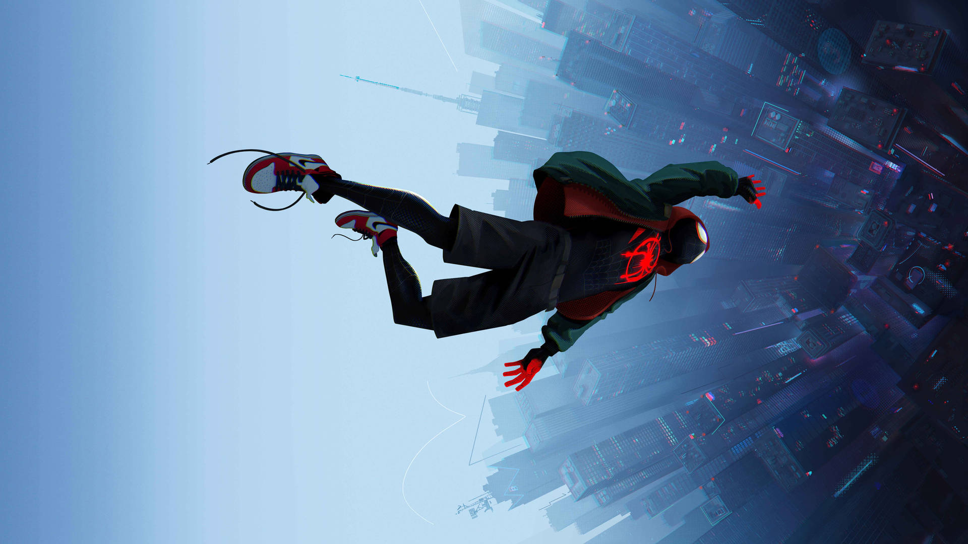 Windows 11 4k Falling Spiderman Background