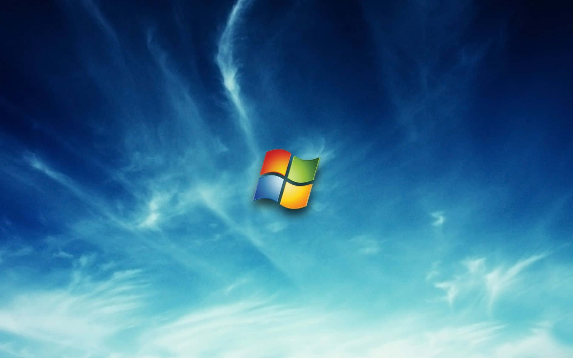 Windows 7 Logo In The Sky Background