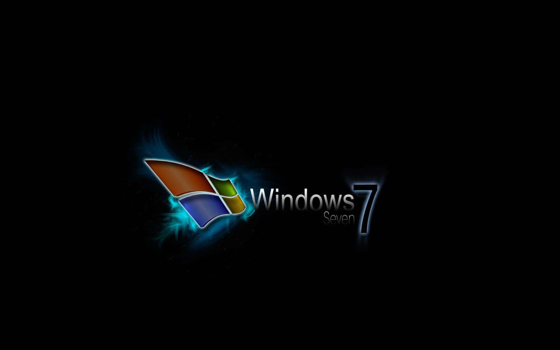 Windows 7 Logo On A Black Background Background