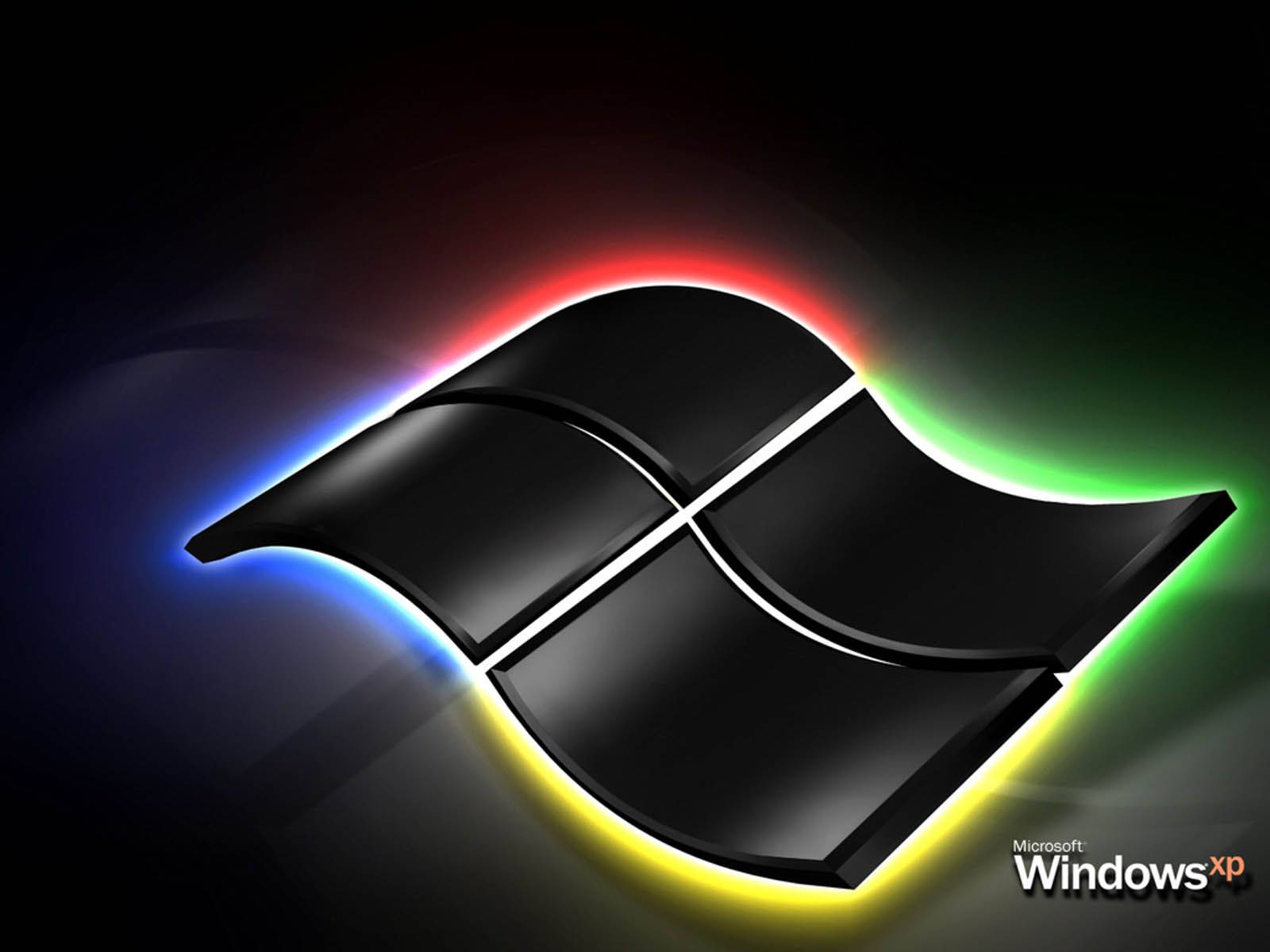 Windows 7 Logo With A Rainbow Light Background