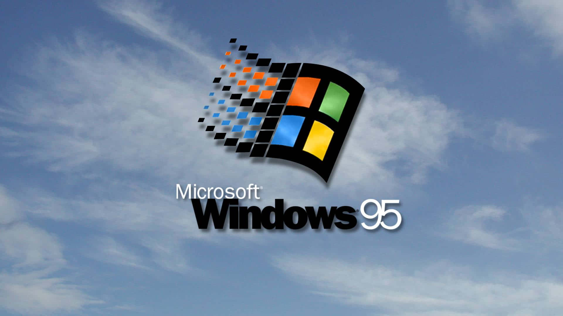Windows 95 Logo In The Sky Background