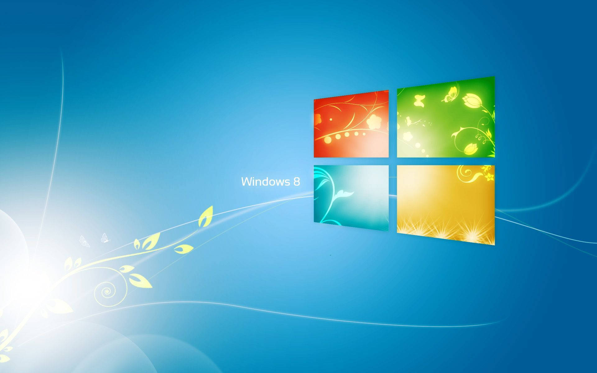 Windows Lock Screen With Glowing Flowers Background