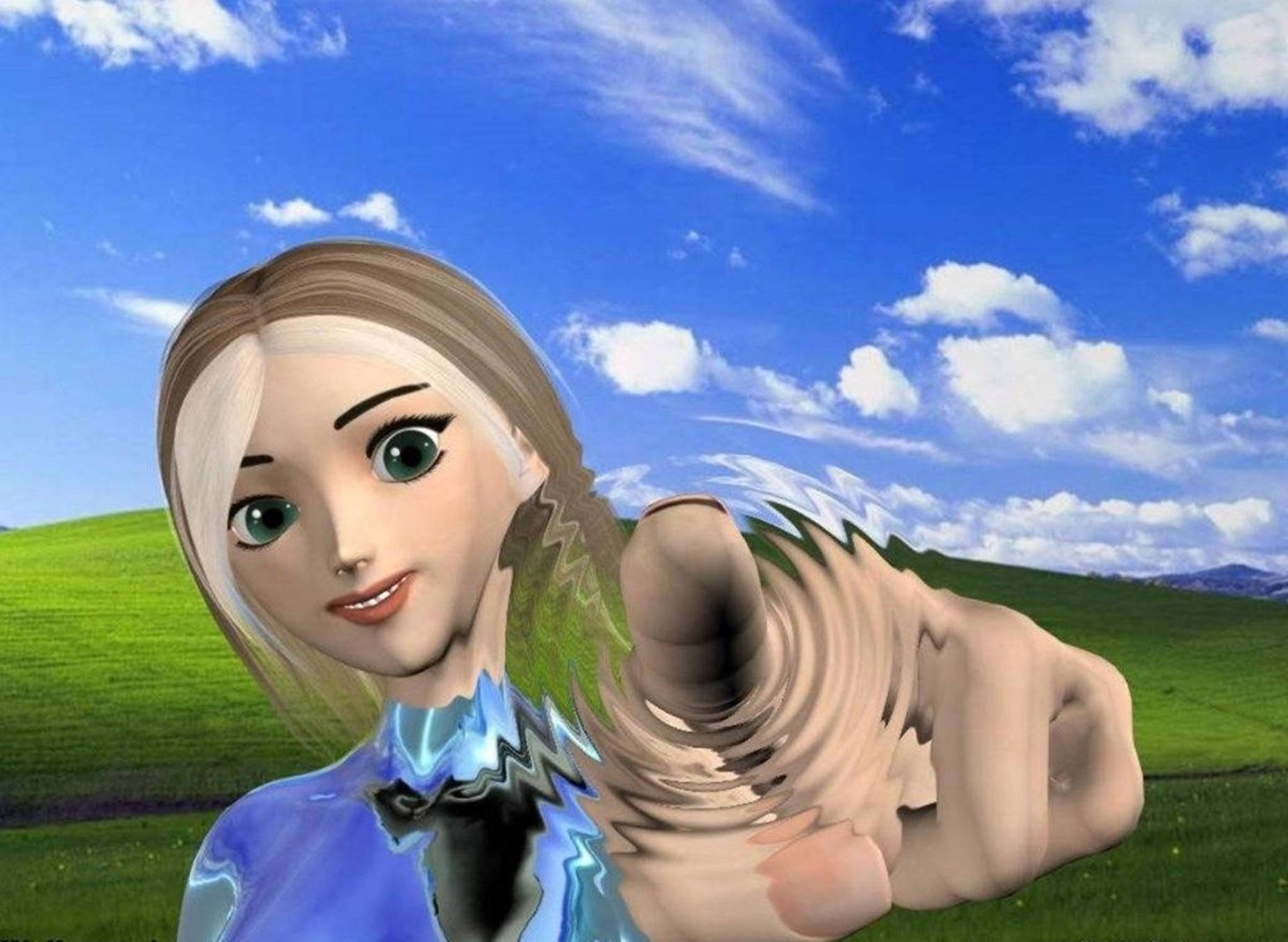 Windows Screen With Woman 3d Animation