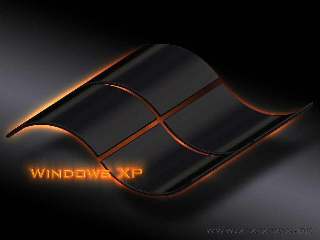 Windows Xp Logo On A Black Background Background