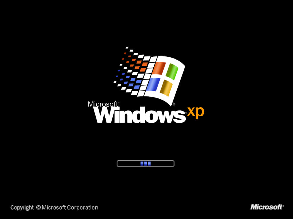 Windows Xp Logo On A Black Background Background