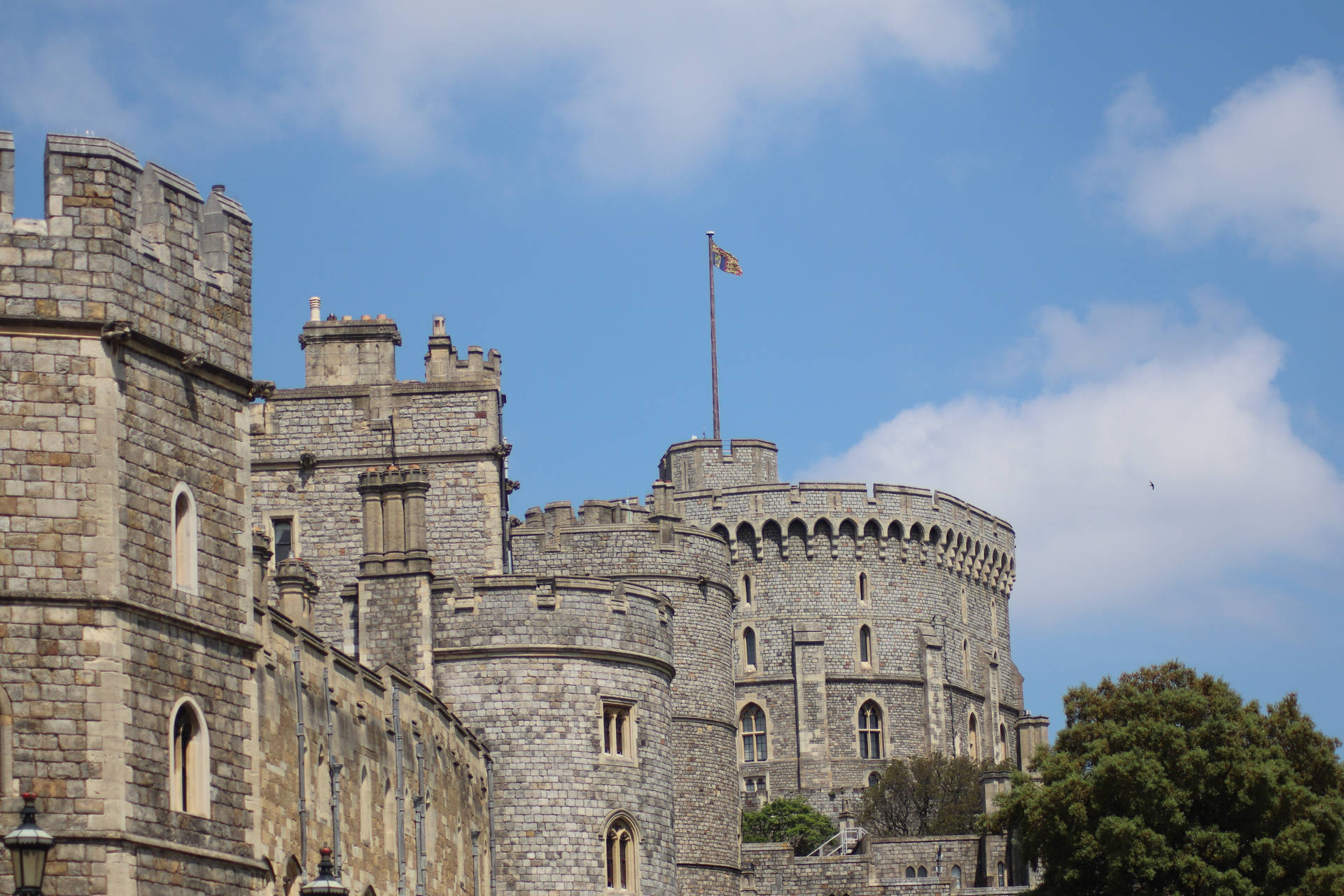 Windsor Castle In England Cloudy Sky Background