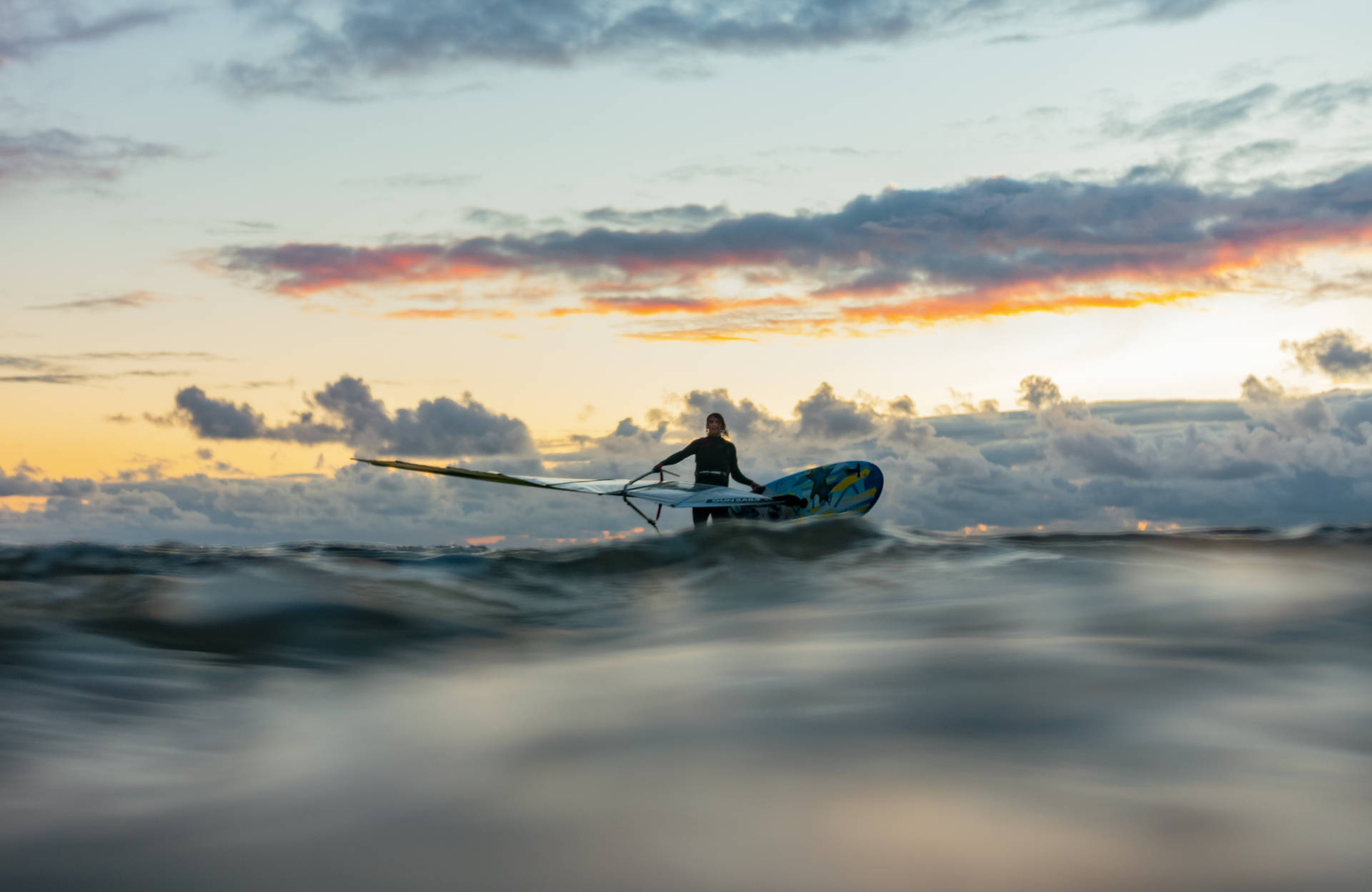 Windsurfing Ocean View Background