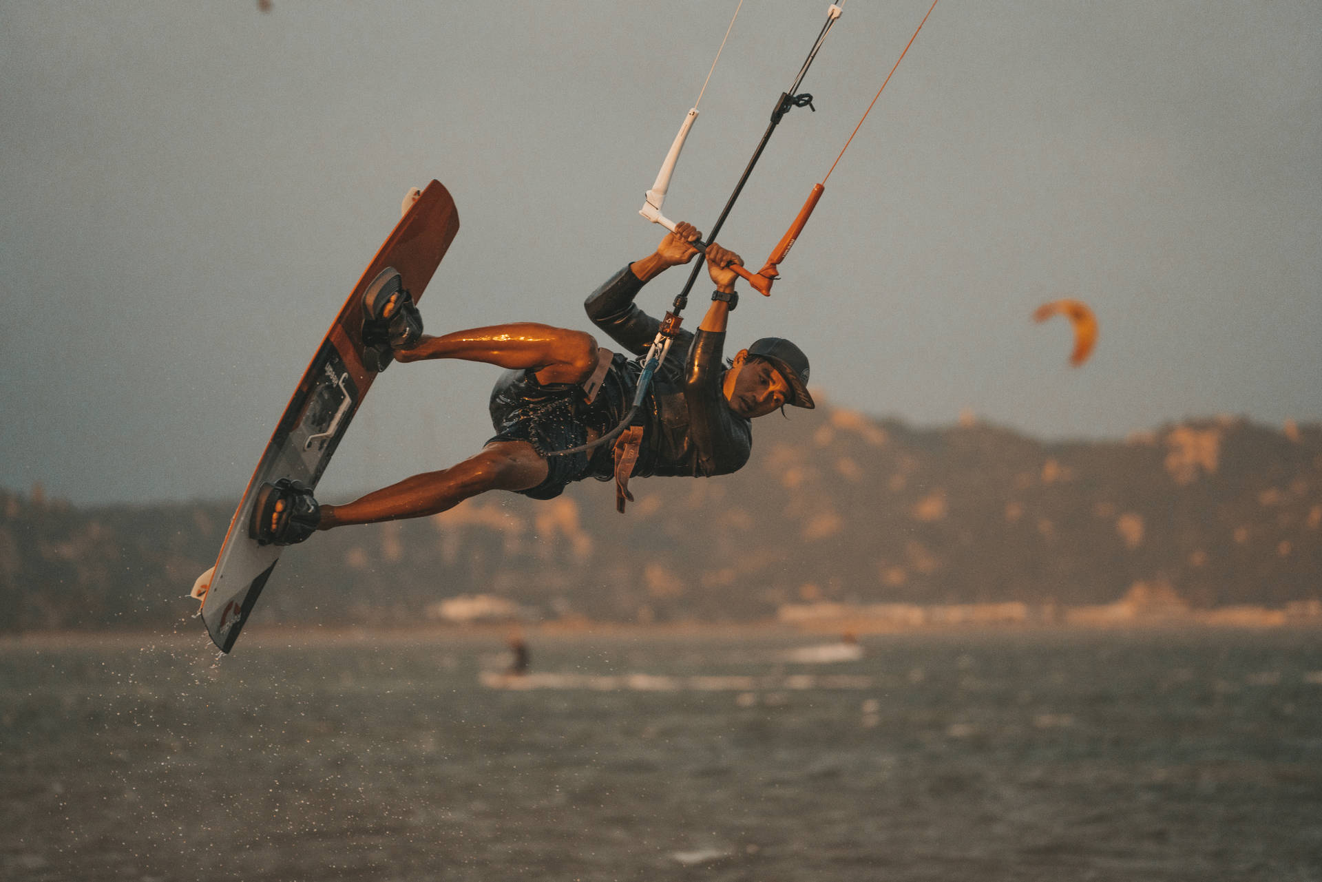 Windsurfing With A Cap Background