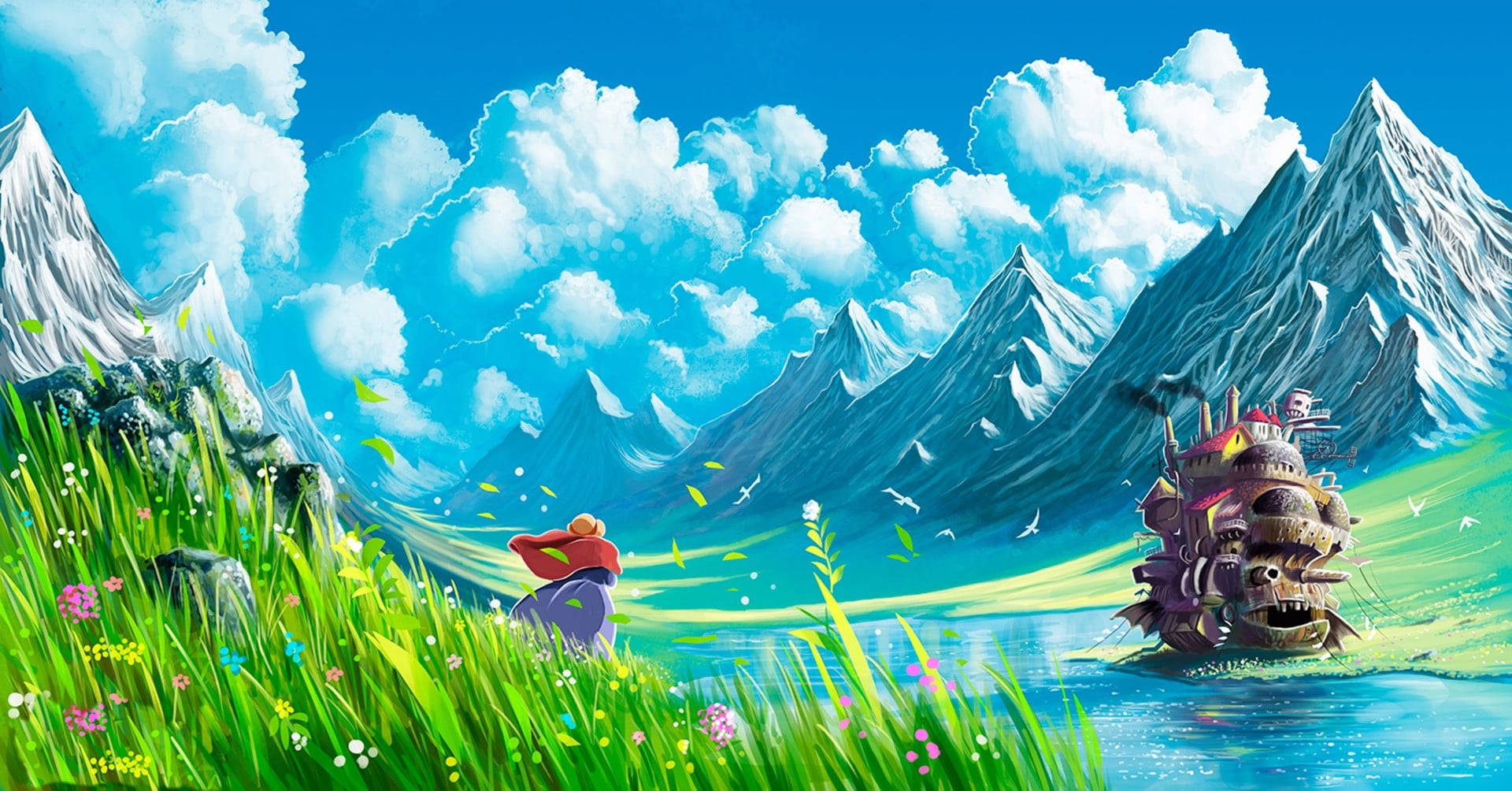 Windy Studio Ghibli Scenery Background