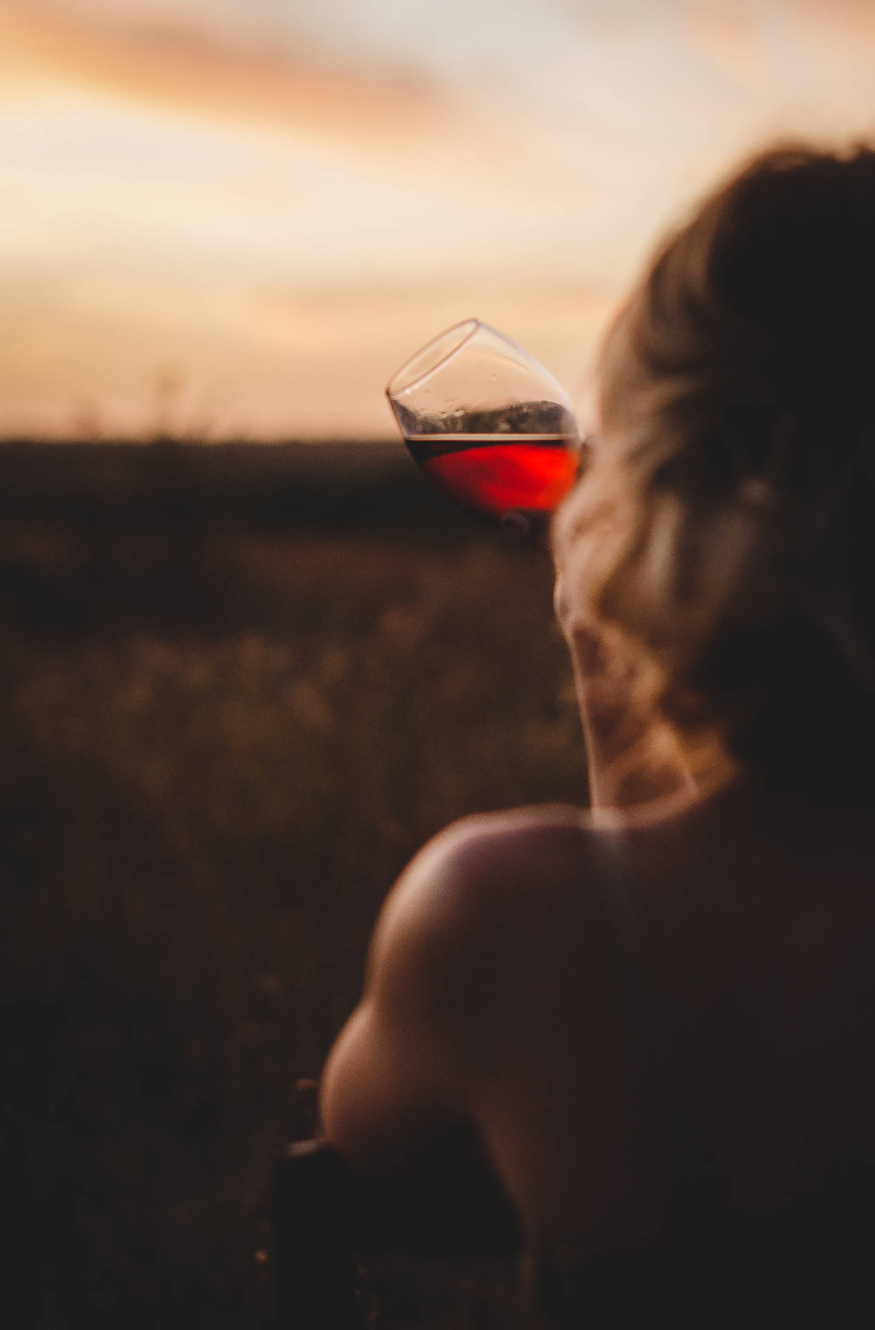Wine During Sunset Background