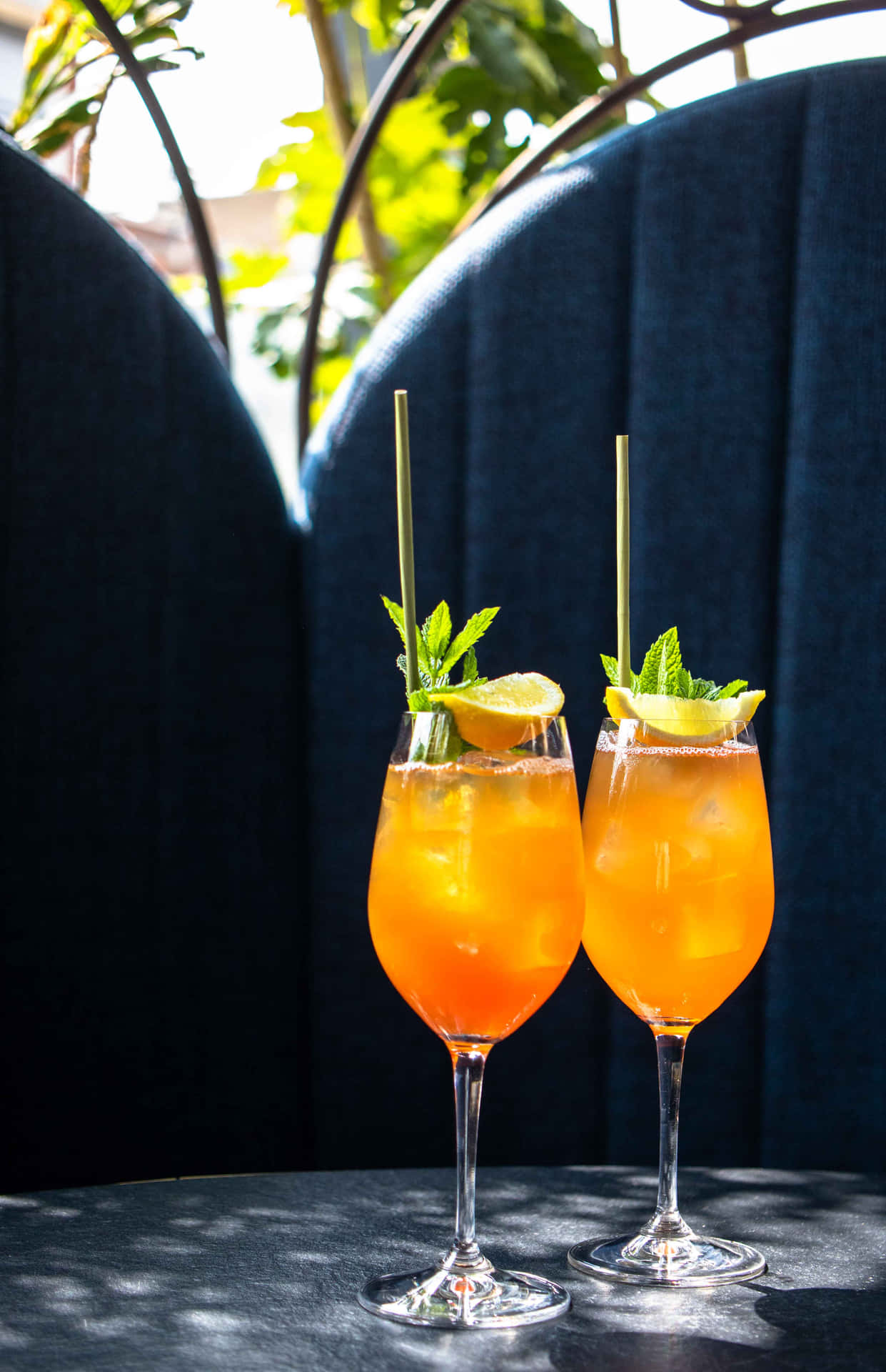 Wine Glass With Orange Drinks