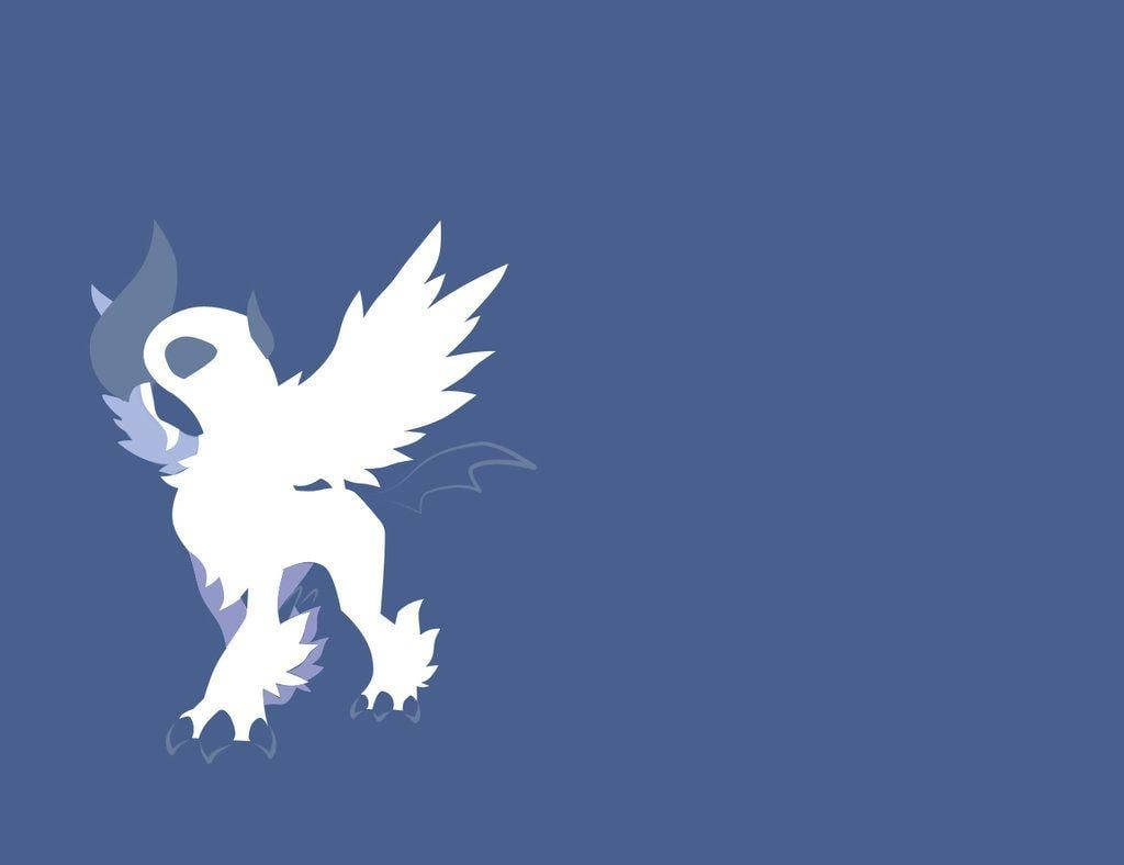 Winged Absol On Blue Background Background