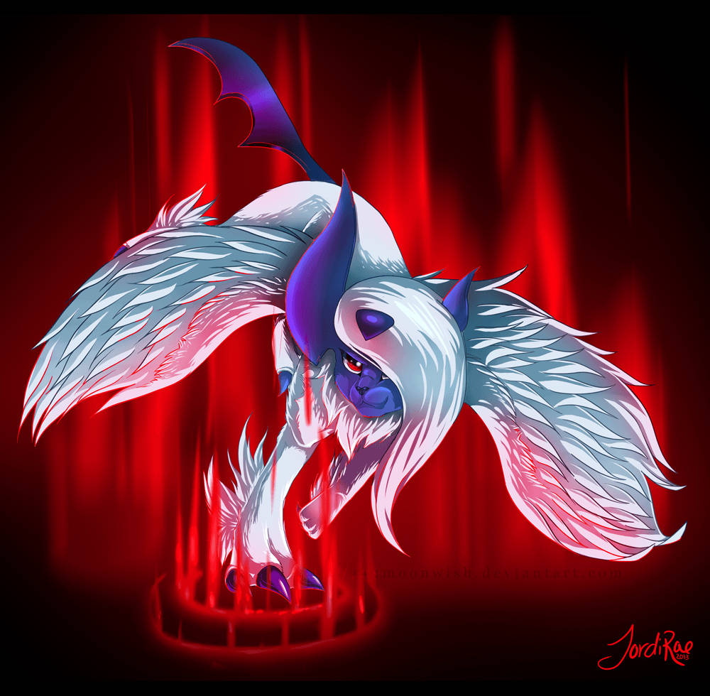 Winged Absol With Red Glow