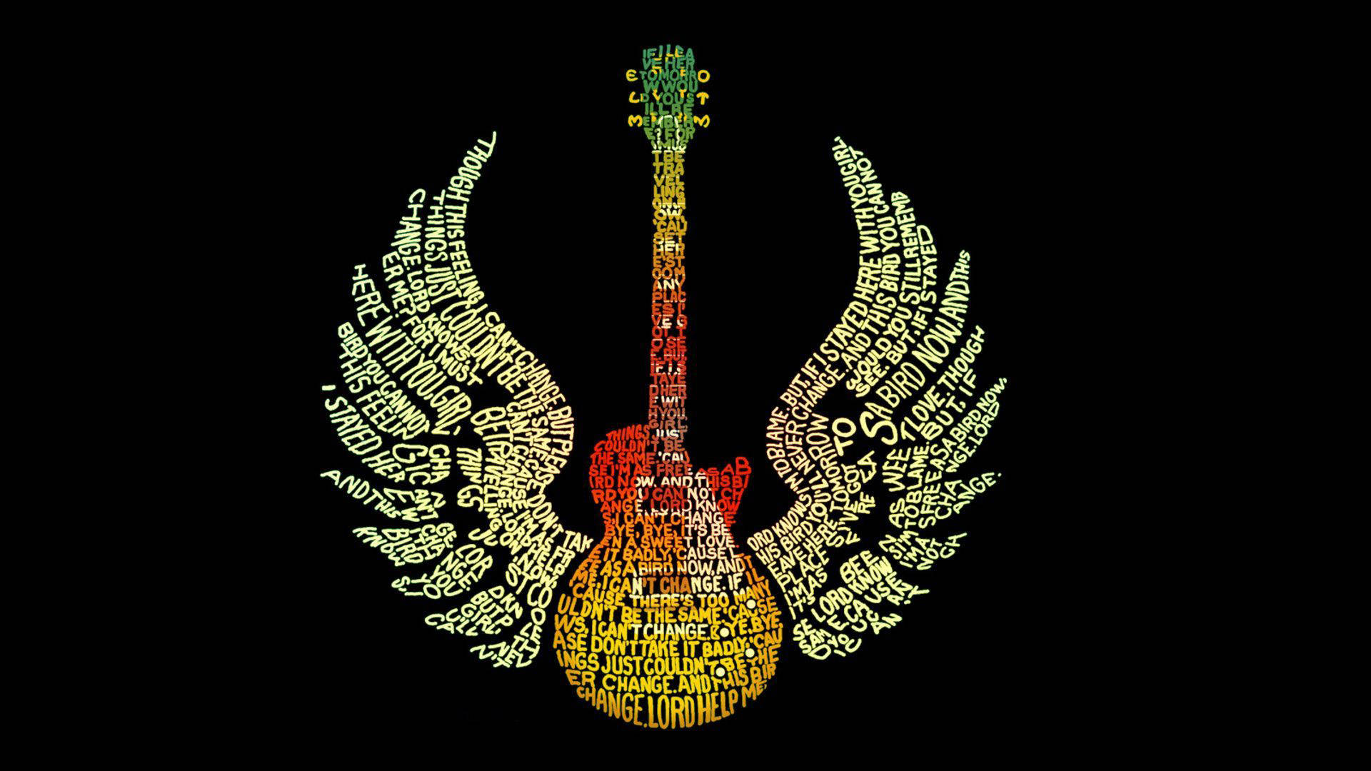 Winged Electric Guitar Artwork Background