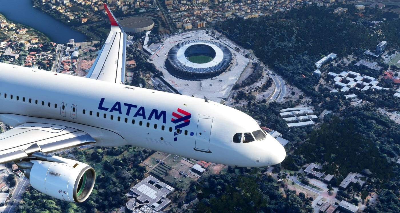 Winging Latam Airlines Plane Background