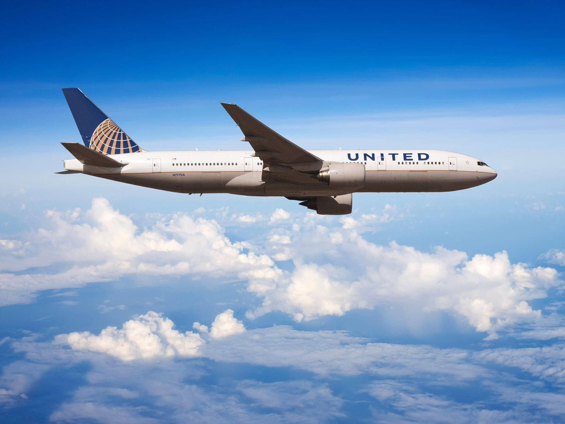 Winging United Airlines Plane Background