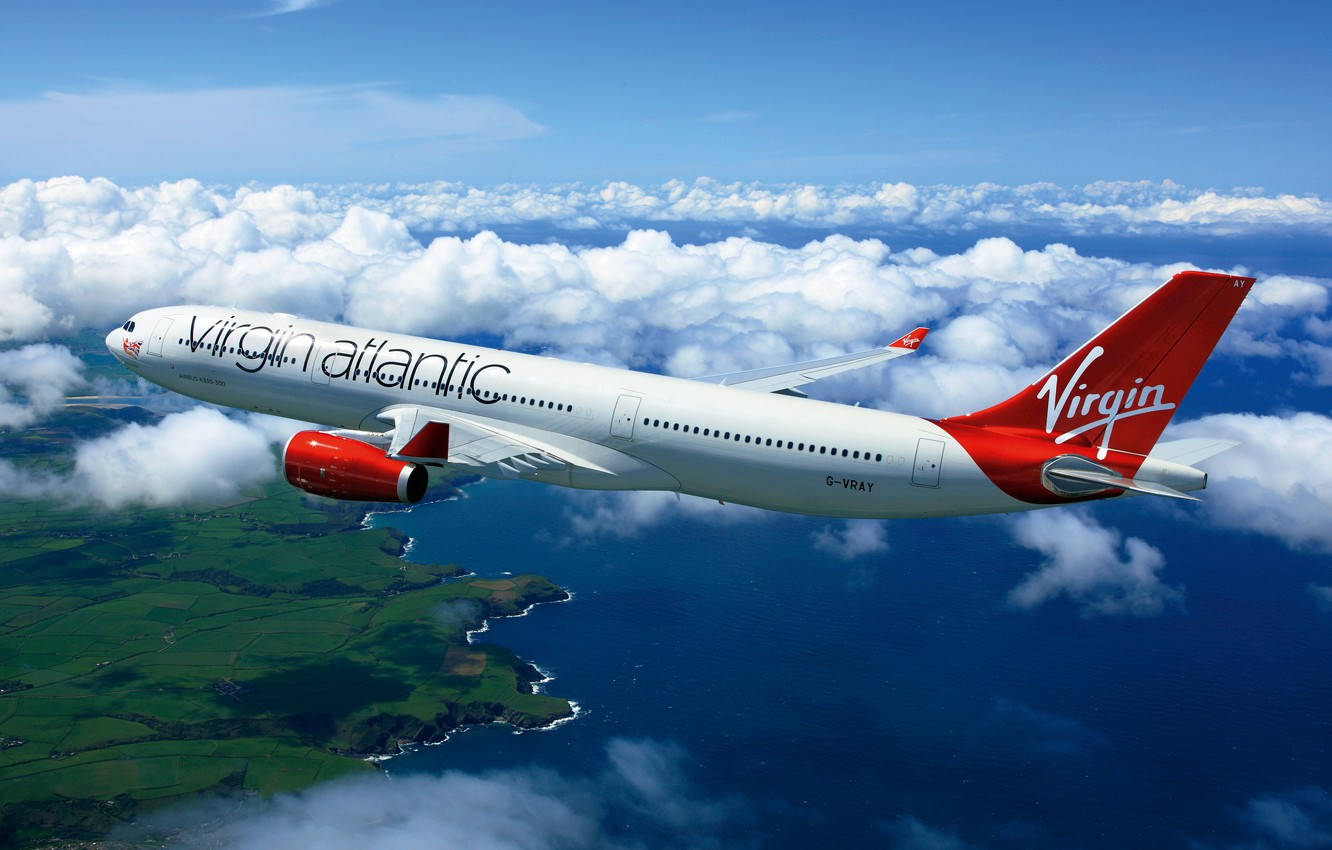 Winging Virgin Atlantic Airplane Background