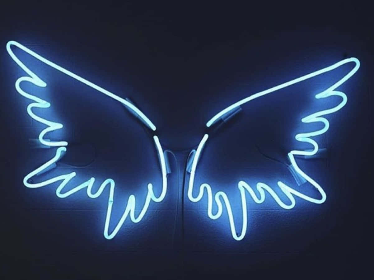 Wings Neon Lights Tumblr Laptop Background