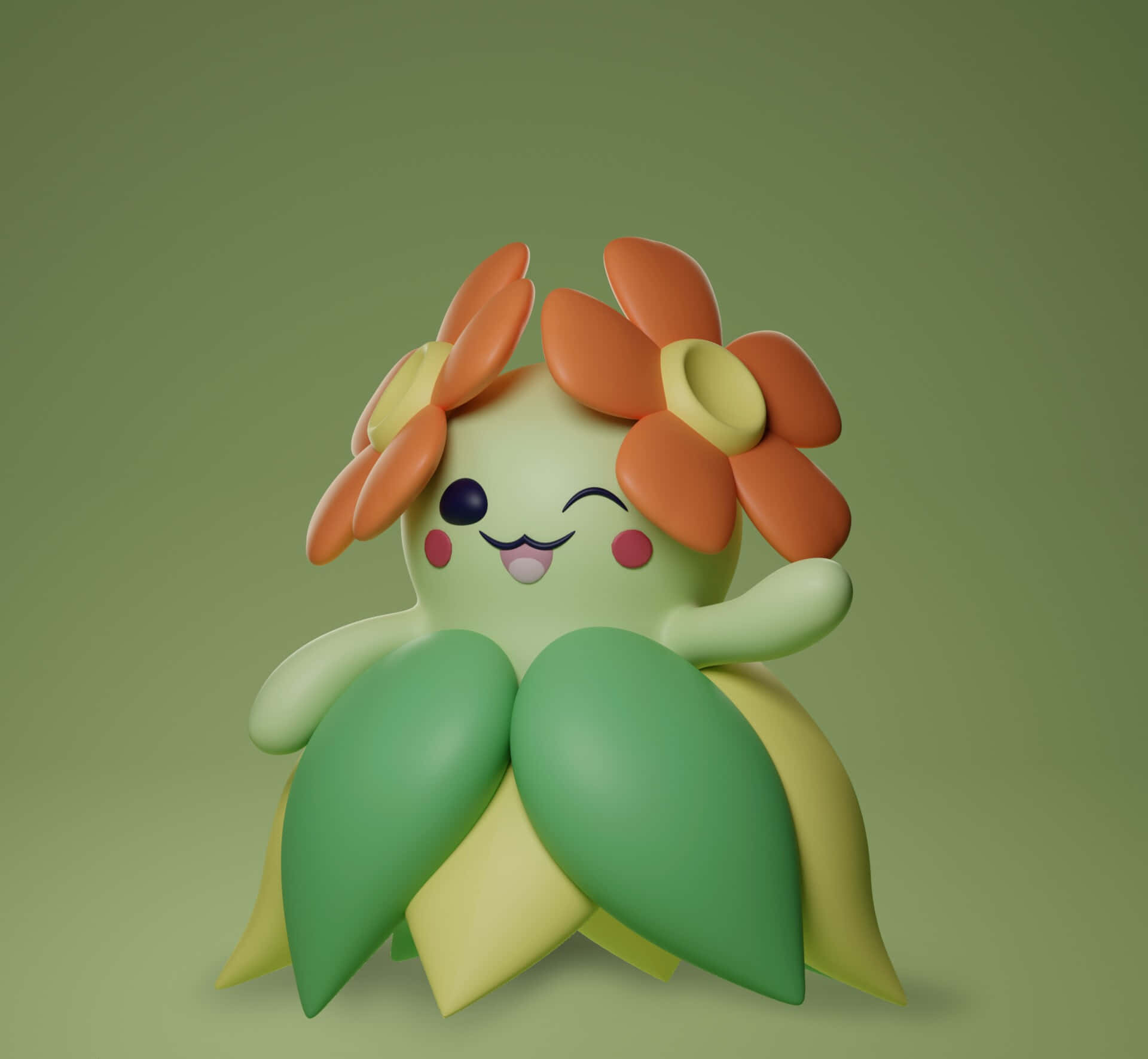 Winkey Face Of Bellossom Anime Background