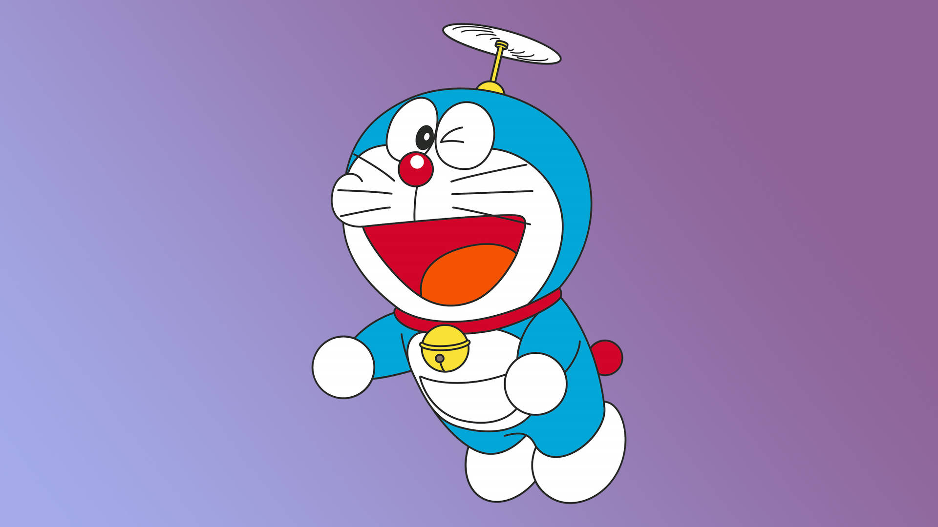 Winking Doraemon 4k Background