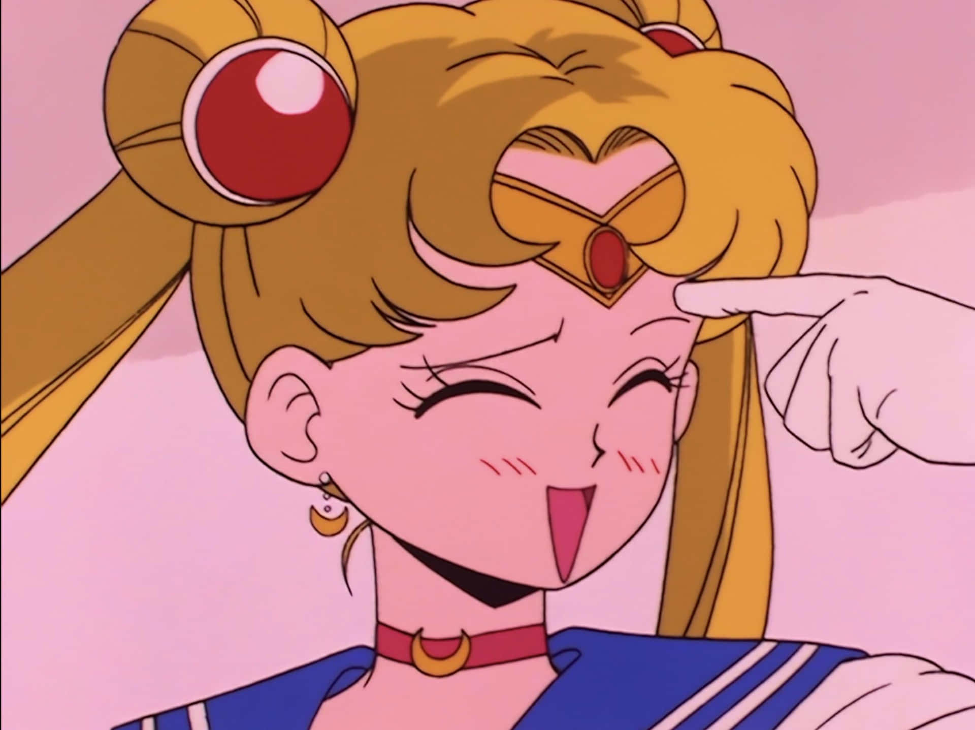 Winking Sailor Moon Anime Expression Background