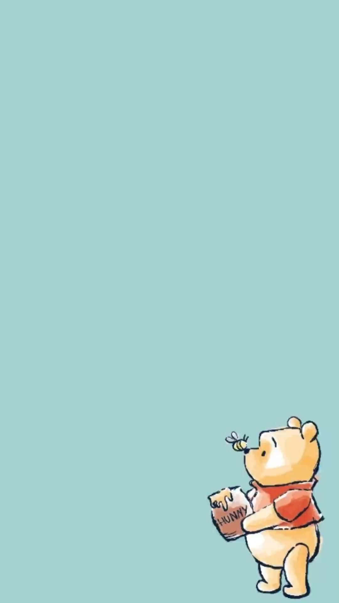 Winnie The Pooh Aesthetic With A Flying Bee Background