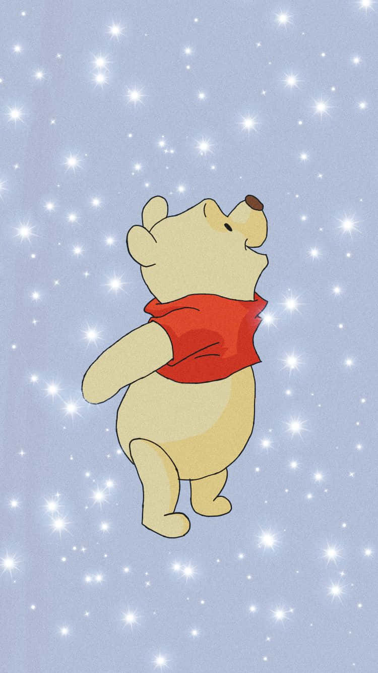 Winnie The Pooh Aesthetic With Snowfall Background