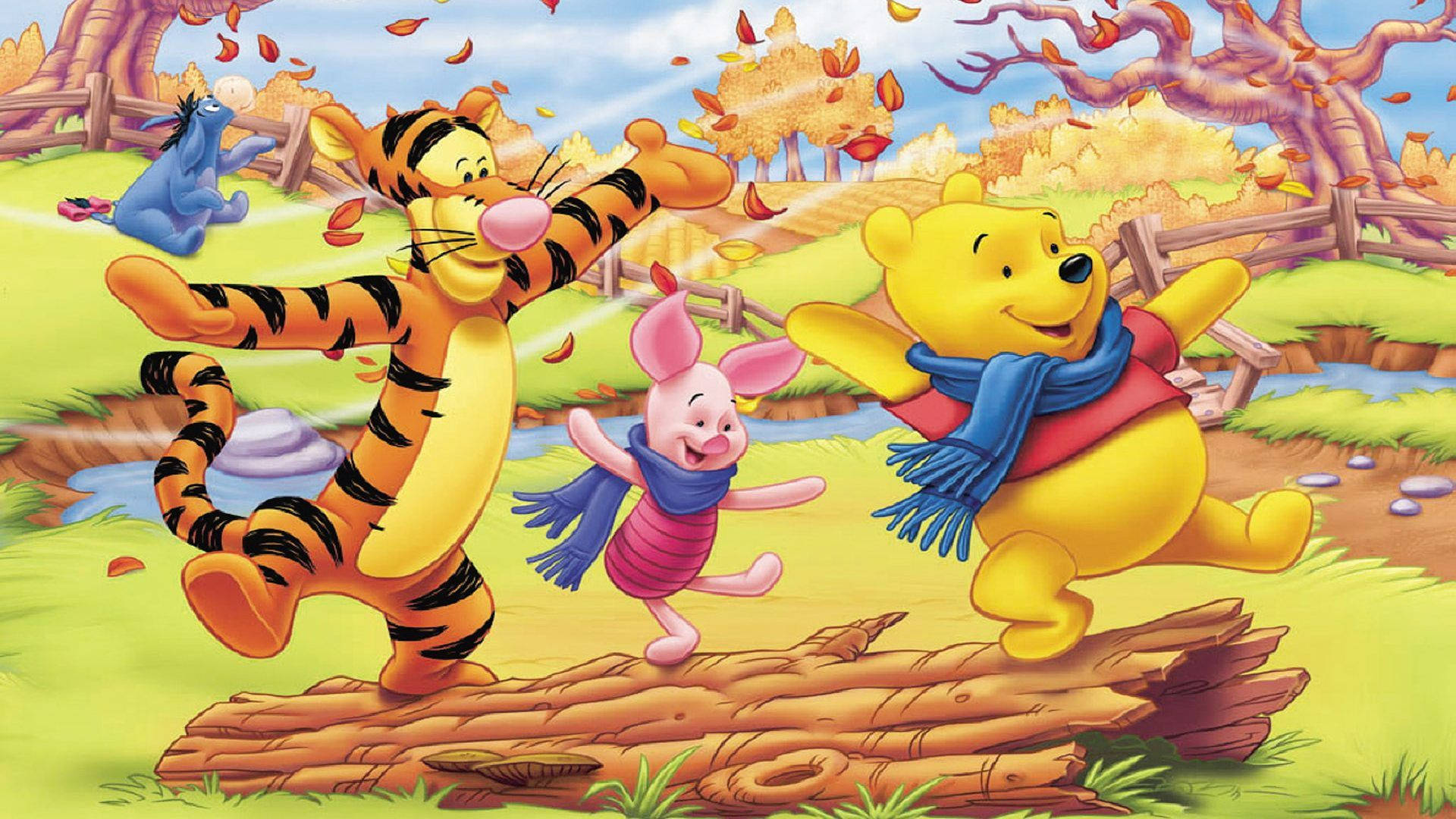 Winnie The Pooh And Friends In Hundred Acre Wood Background