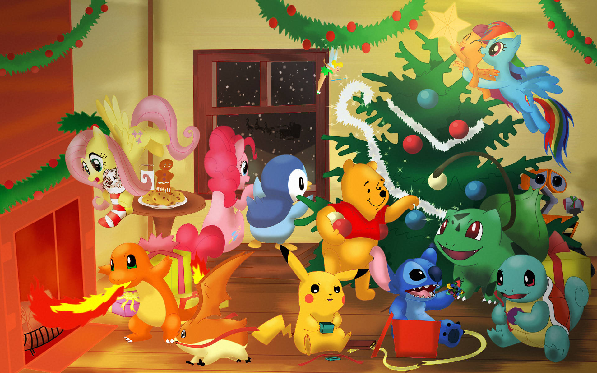 Winnie The Pooh Christmas Pokemon Background