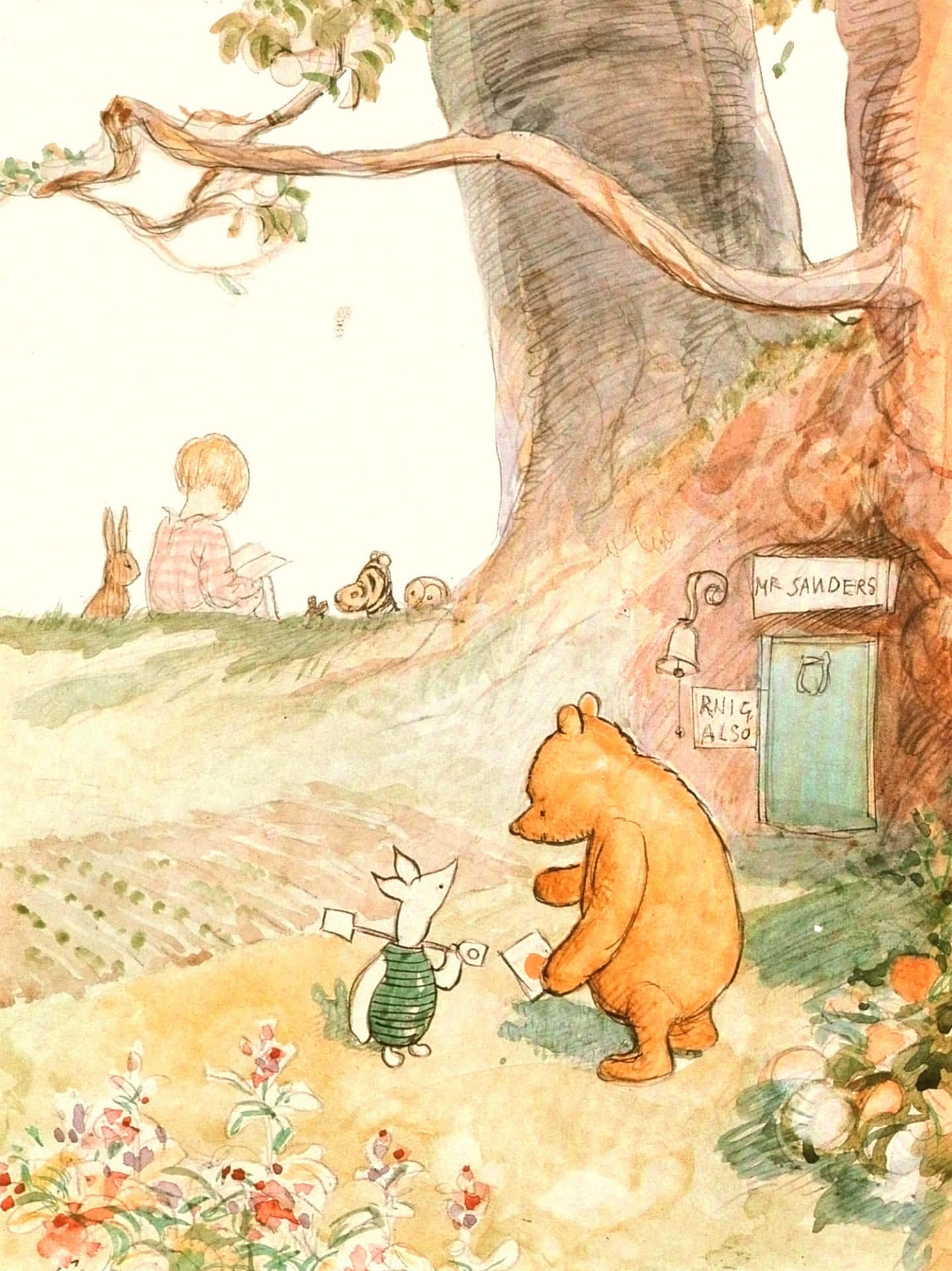 Winnie The Pooh Classic Garden Background
