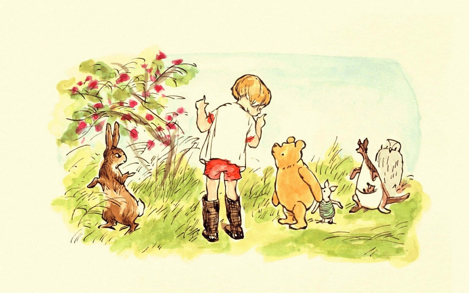 Winnie The Pooh Classic Yellow Background Background