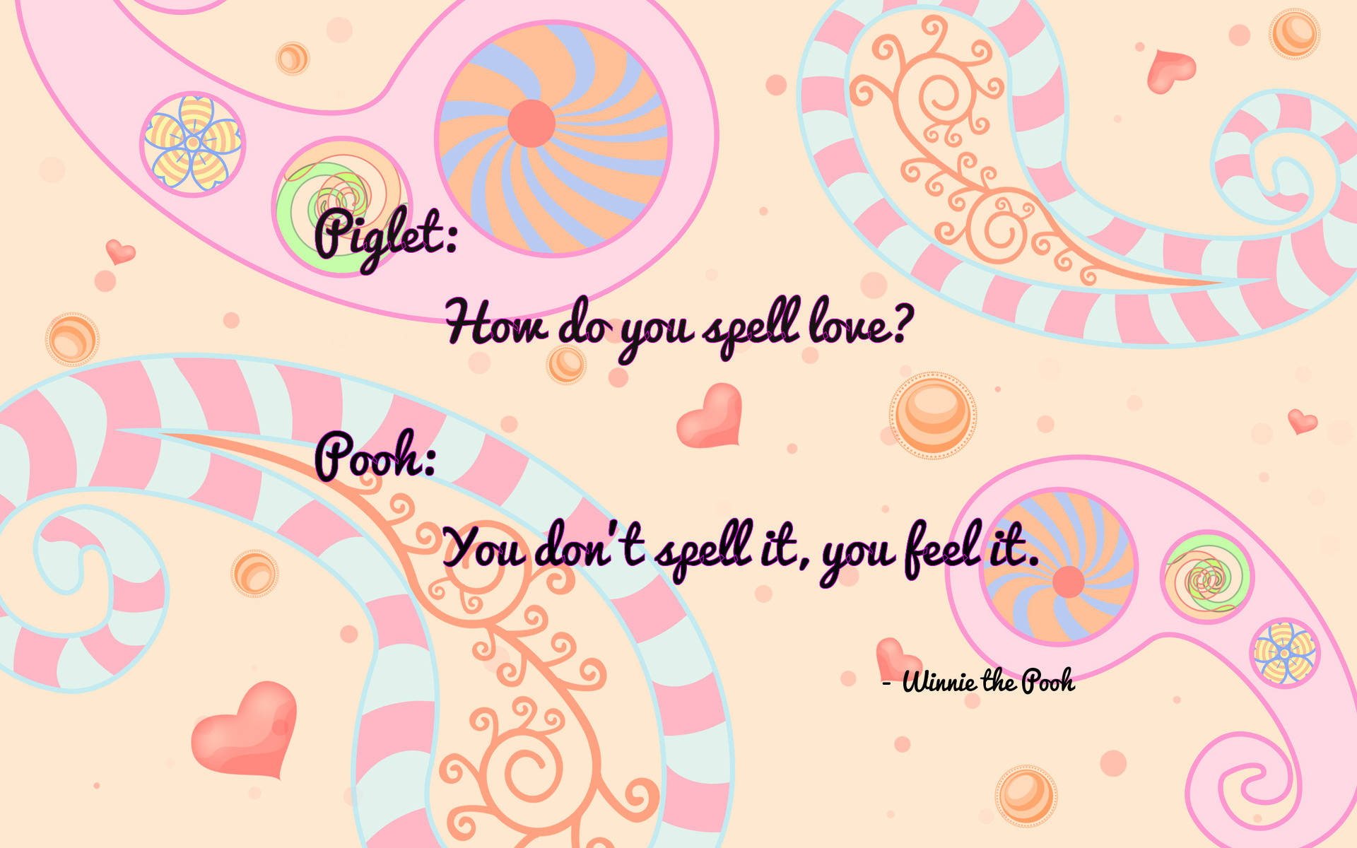 Winnie The Pooh Love Quotes Background