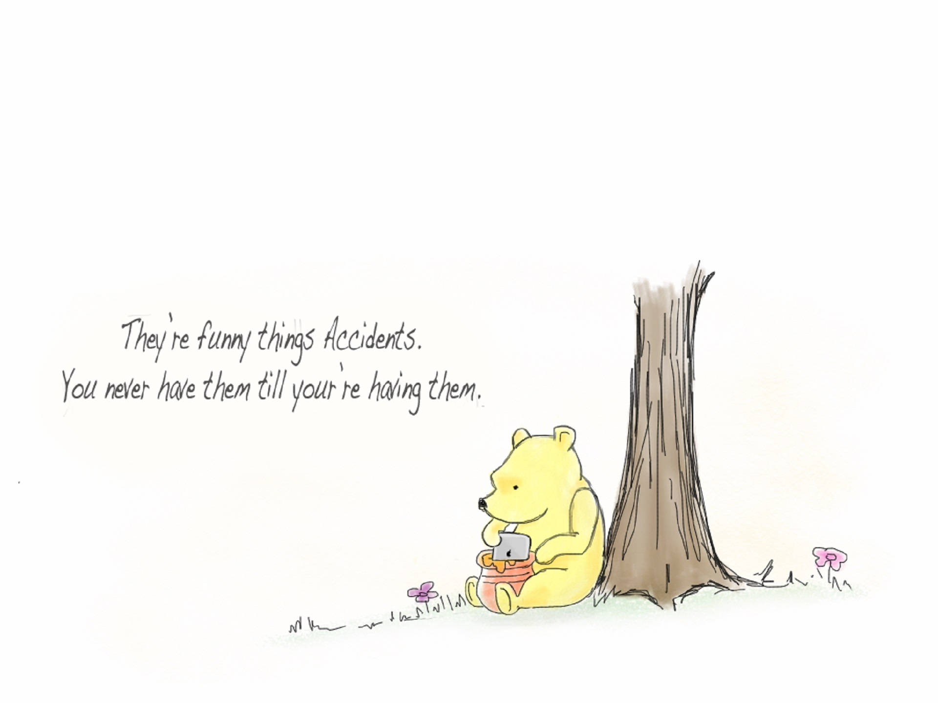 Winnie The Pooh Quote On Accidents Background