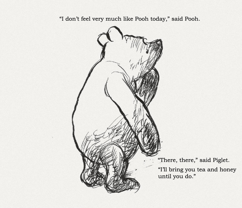 Winnie The Pooh Quotes Drawing Background