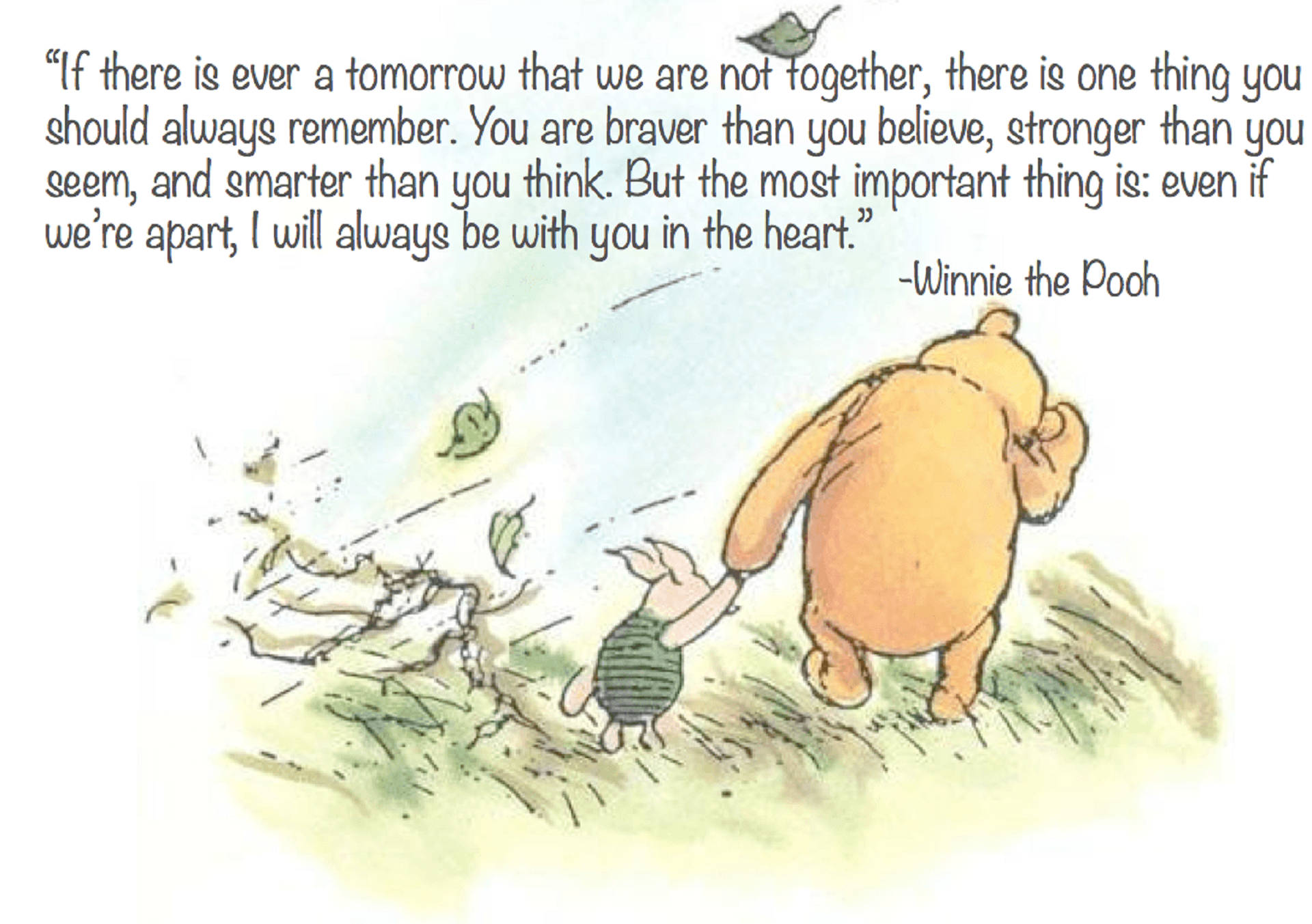 Winnie The Pooh Quotes In A Storm Background