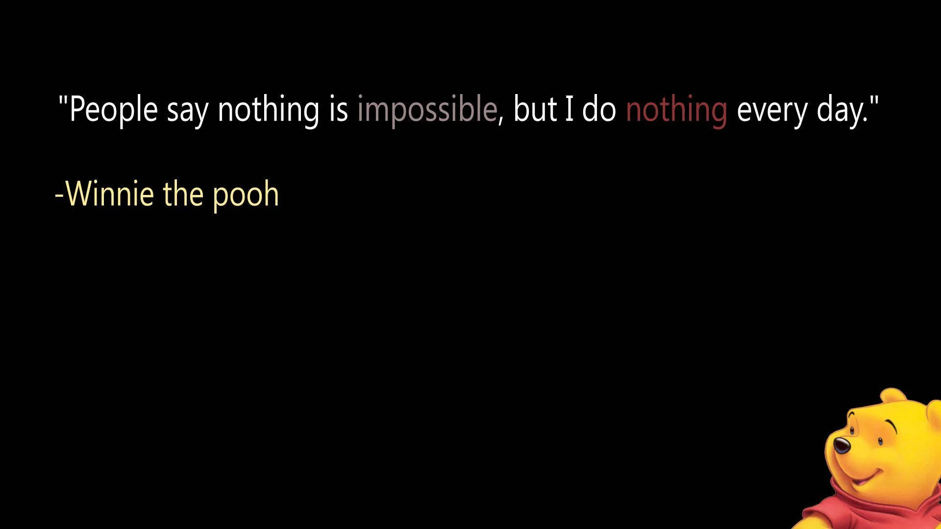 Winnie The Pooh Quotes In Black Background