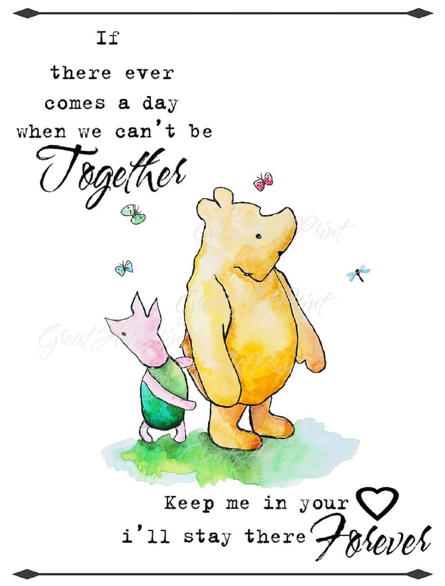 Winnie The Pooh Quotes With Butterflies Background