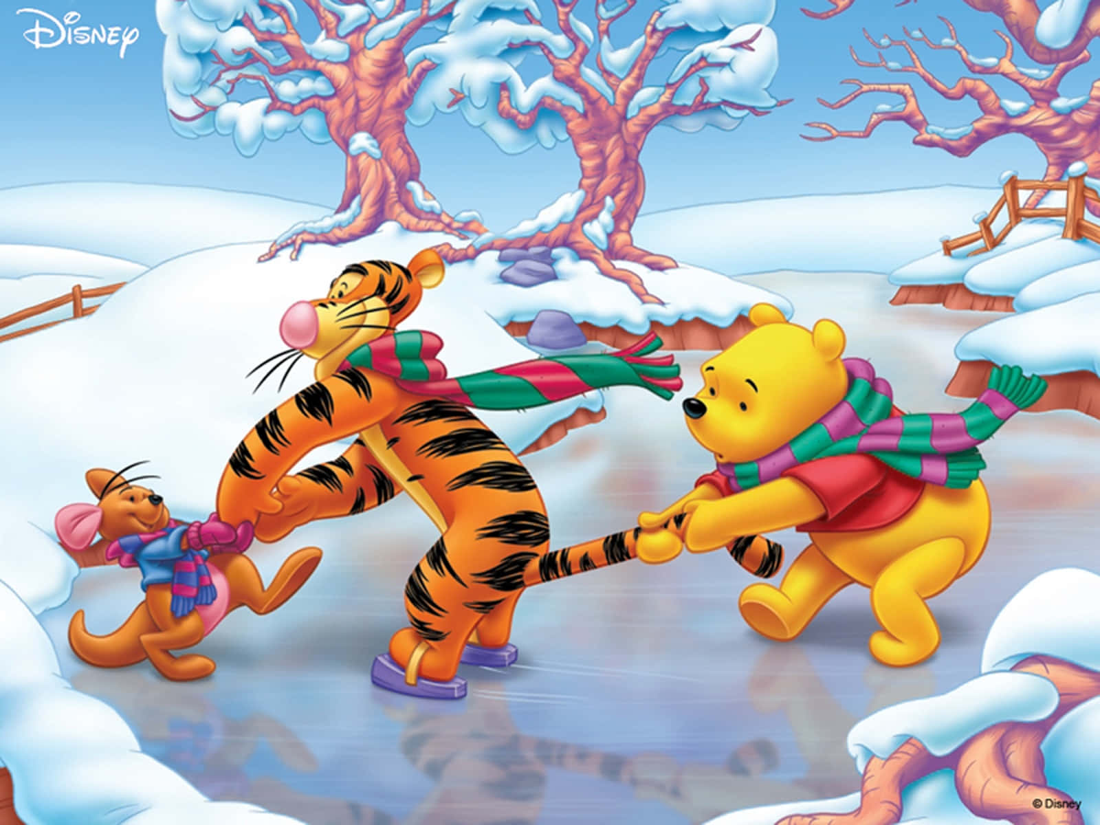 Winnie The Pooh Smiles Atop This Heart-warming Desktop Wallpaper. Background