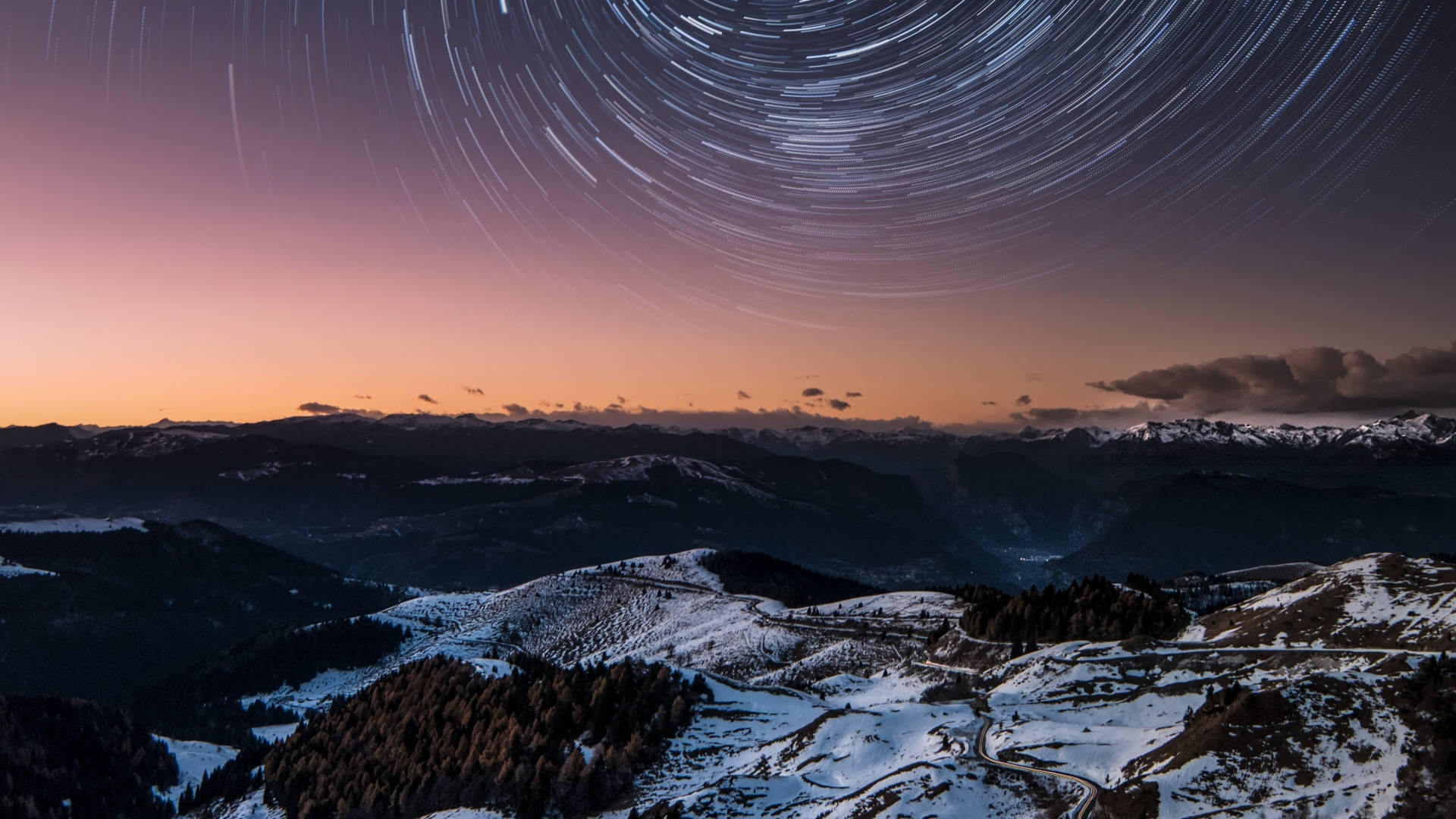 Winter Aesthetic Moving Stars Background