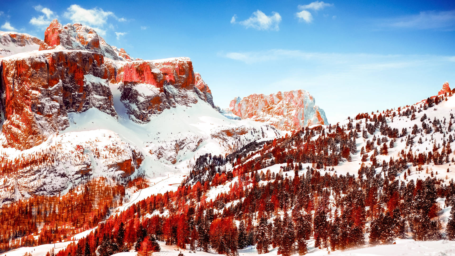 Winter Aesthetic With Red Dolomite Background