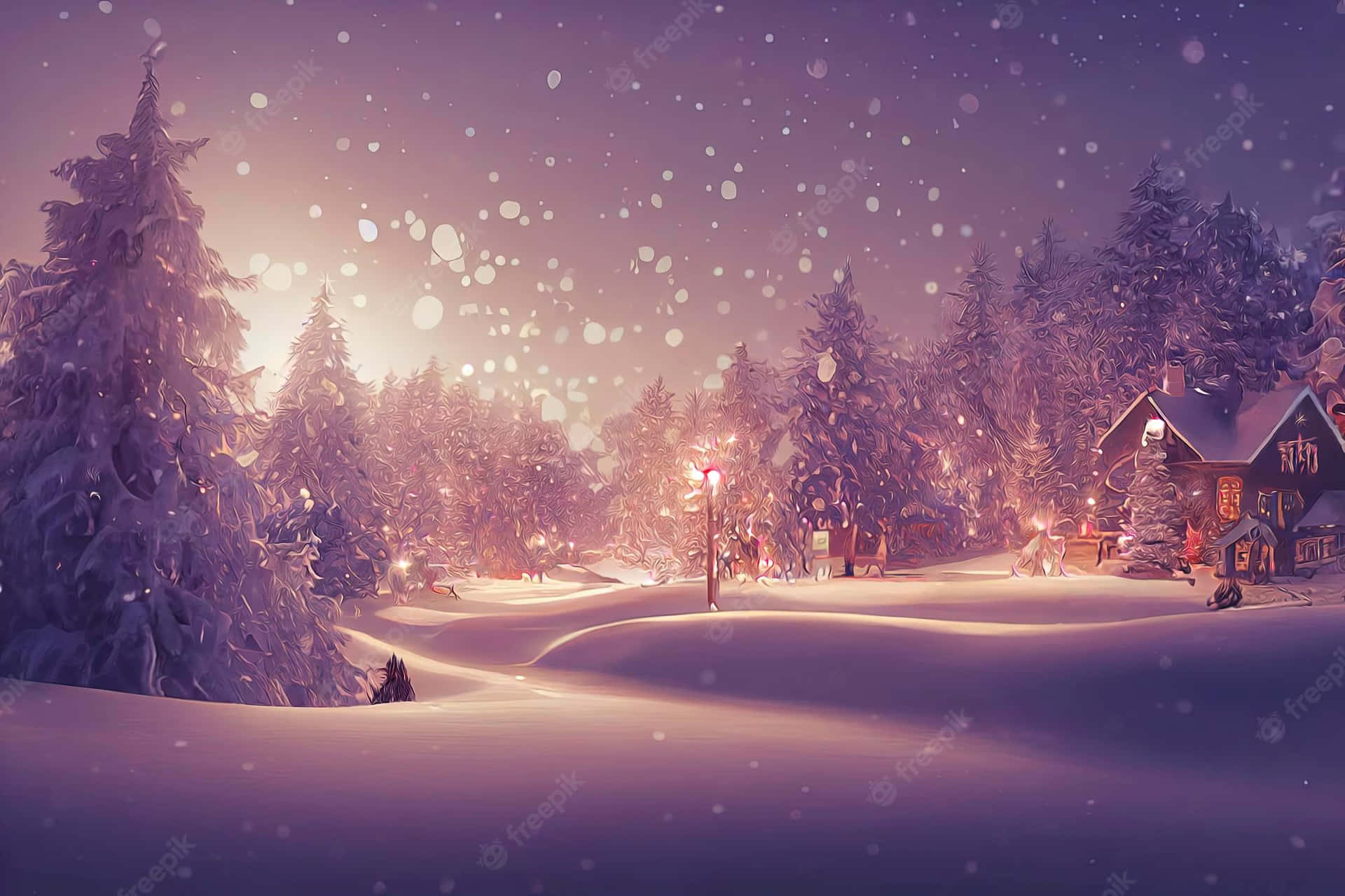 Winter Christmas Snow Desktop Background